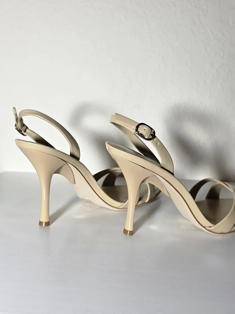 Jeffrey Campbell Women's Natural Marielle Slingback Sandal Size 7 Leather Heeled